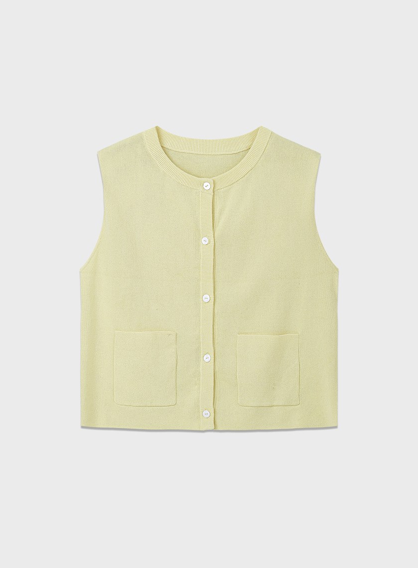 環保紙紗無袖針織上衣