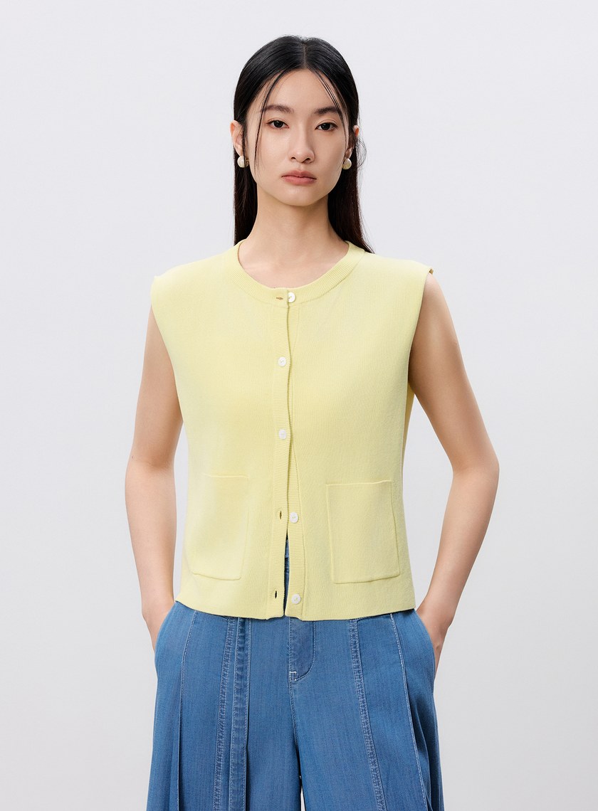 環保紙紗無袖針織上衣