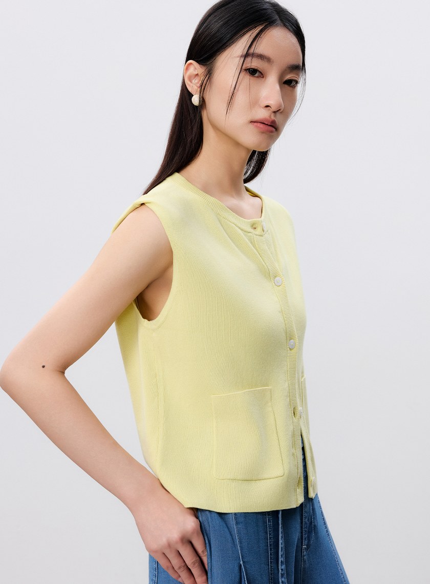 環保紙紗無袖針織上衣