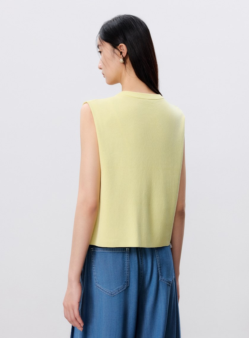 環保紙紗無袖針織上衣