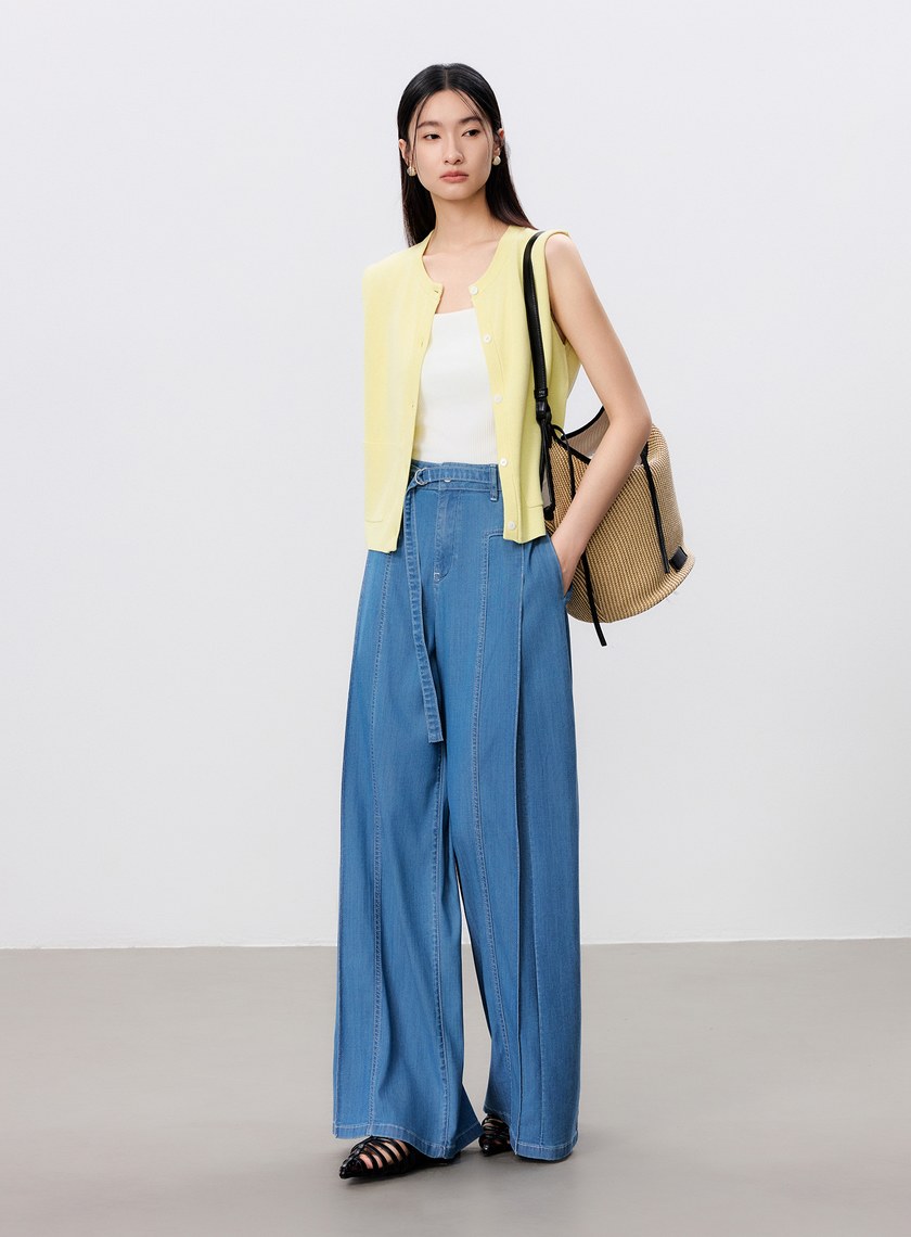 環保紙紗無袖針織上衣