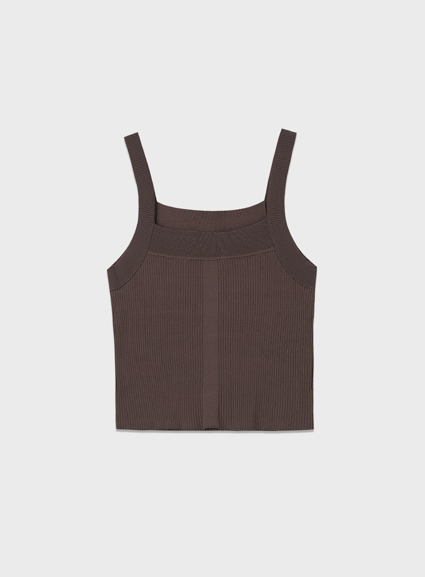 經典修身方領針織背心