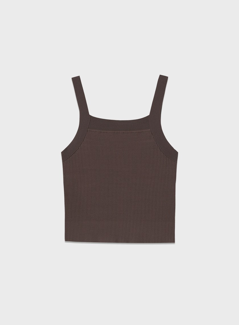 經典修身方領針織背心