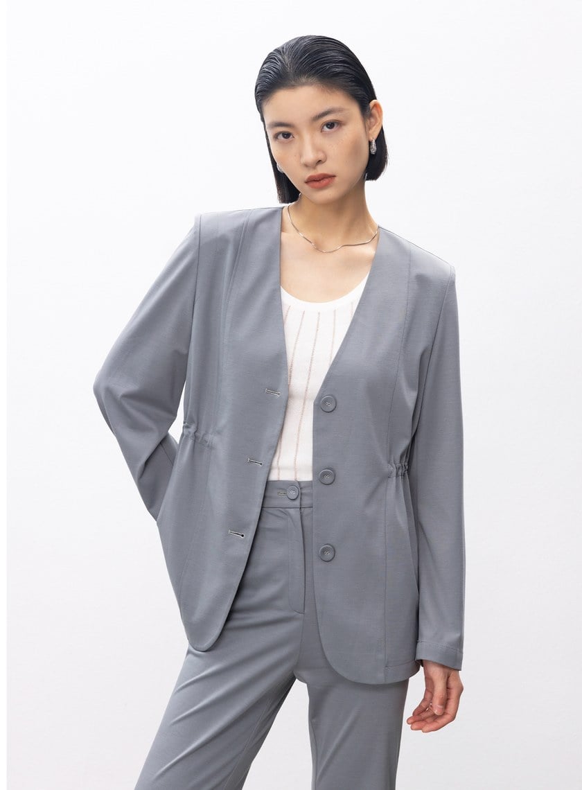 涼感天絲內抽繩西裝外套