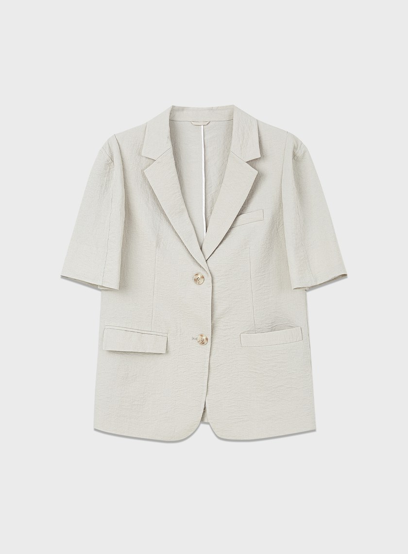 鬆弛感闊肩短袖西裝外套