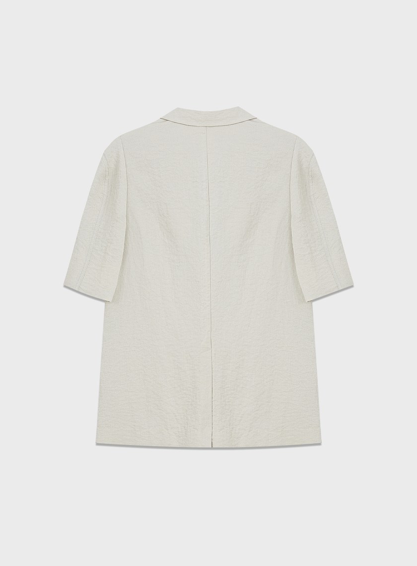 鬆弛感闊肩短袖西裝外套