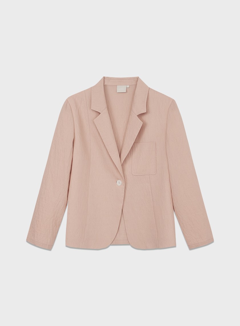 輕盈棉麻西裝外套