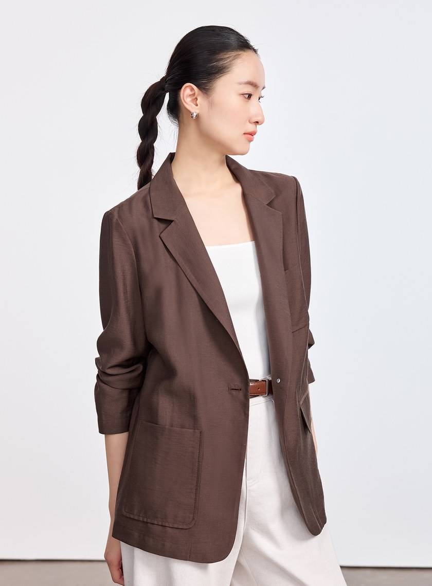 雲感天絲亞麻西裝外套