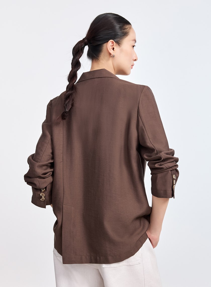 雲感天絲亞麻西裝外套