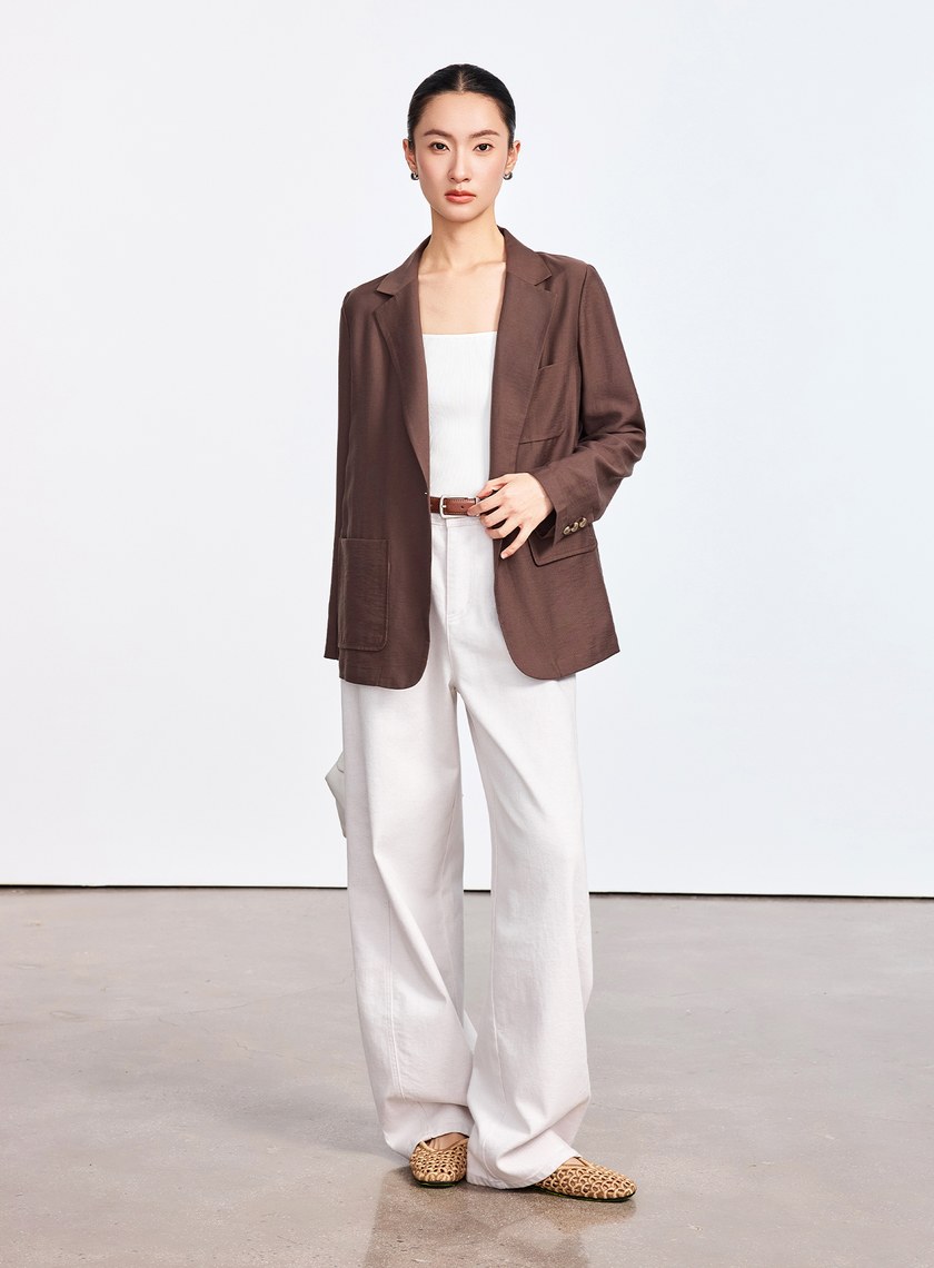 雲感天絲亞麻西裝外套