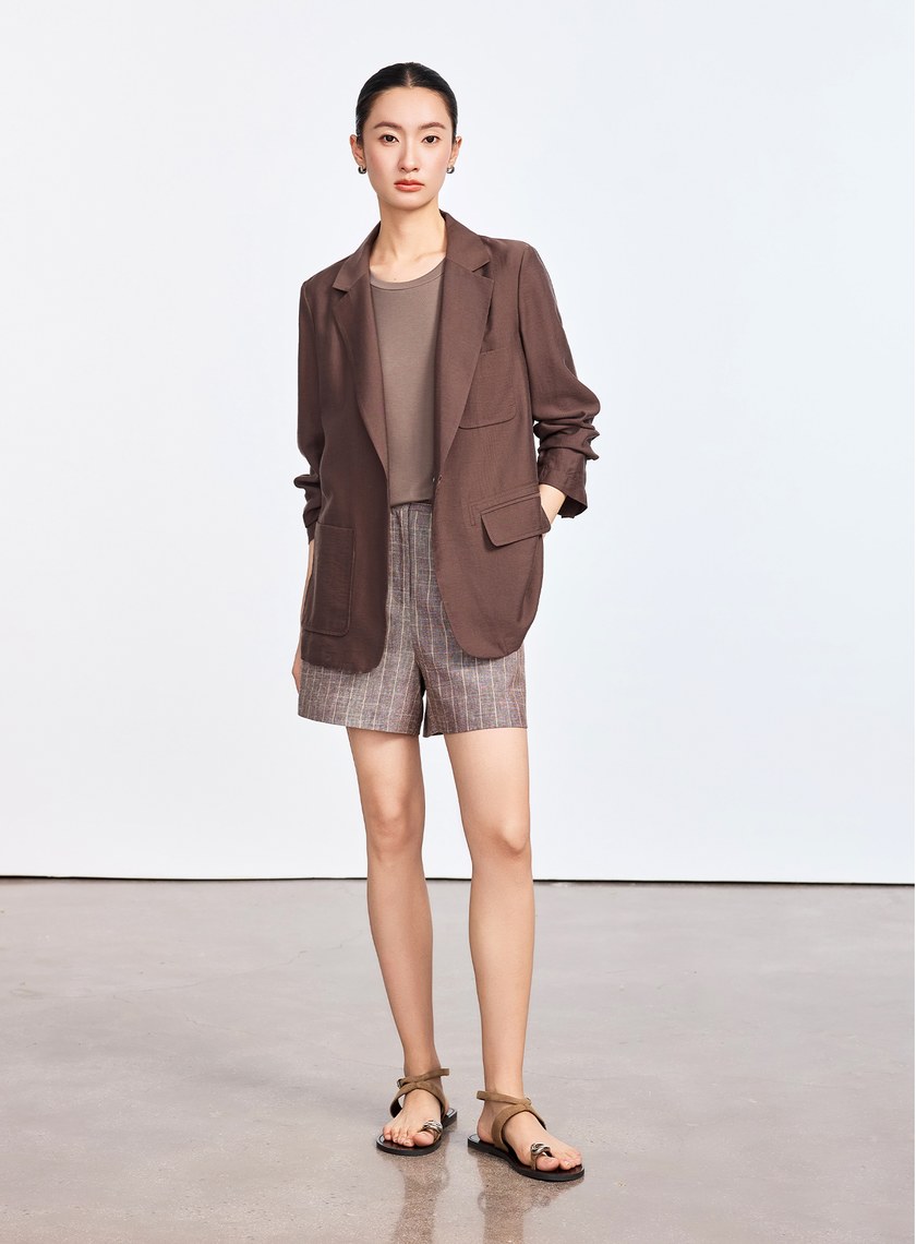 雲感天絲亞麻西裝外套