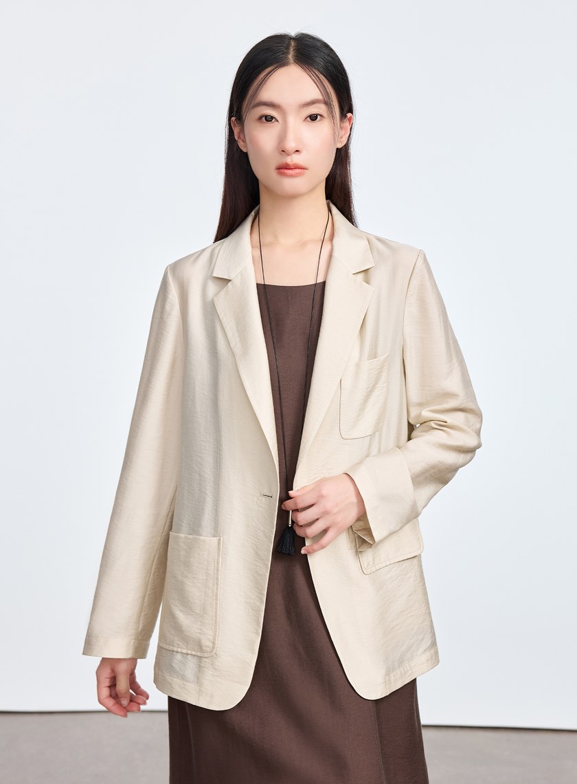 雲感天絲亞麻西裝外套
