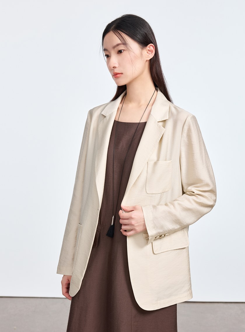 雲感天絲亞麻西裝外套