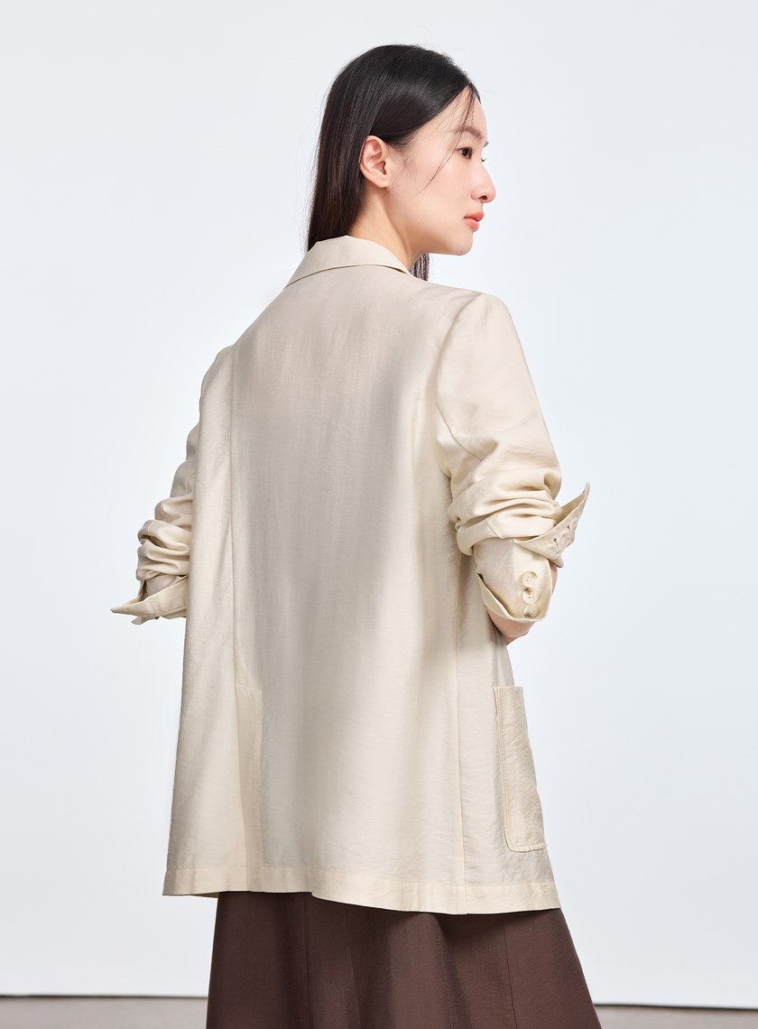 雲感天絲亞麻西裝外套