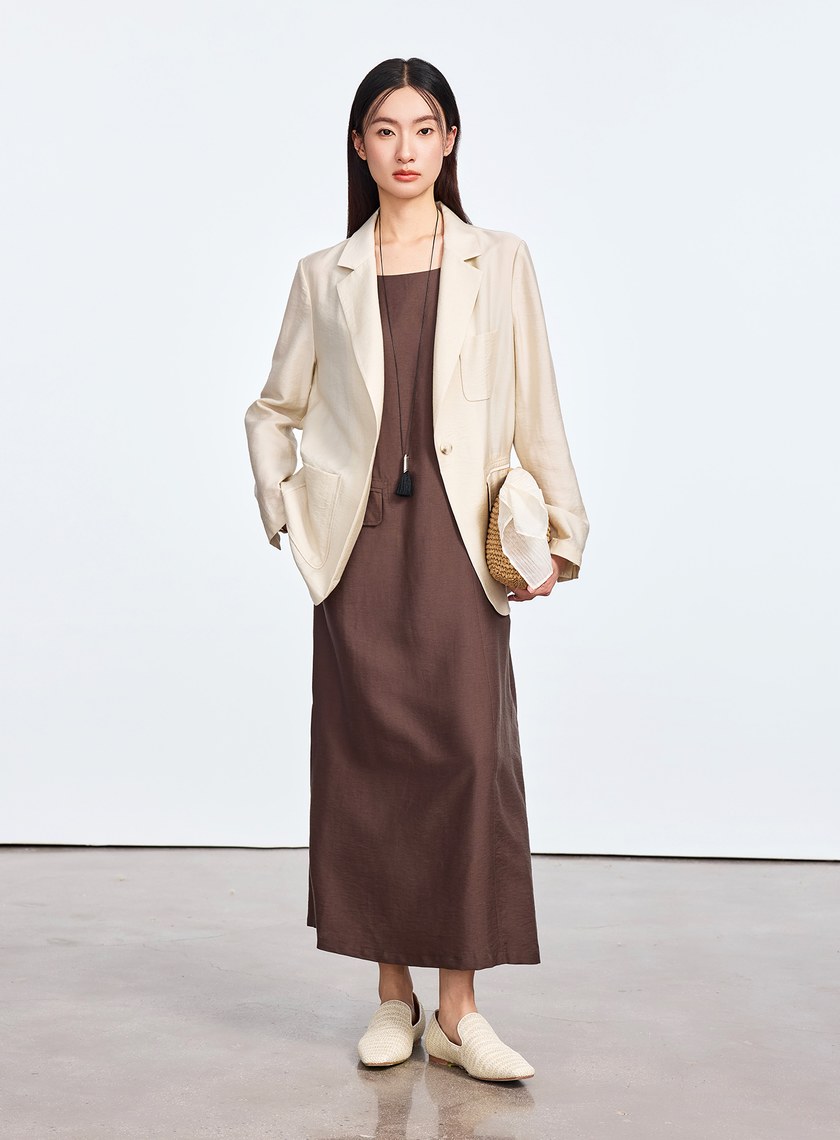雲感天絲亞麻西裝外套