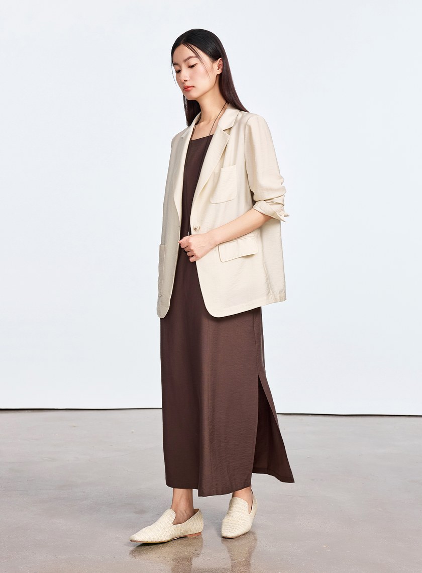 雲感天絲亞麻西裝外套