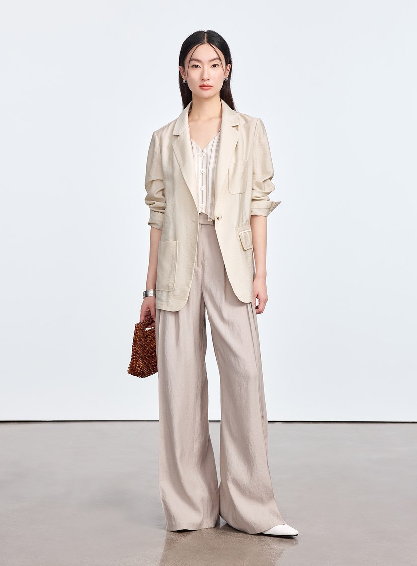 雲感天絲亞麻西裝外套