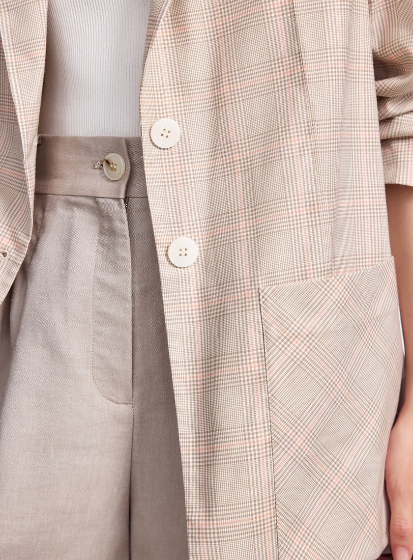 雲感格紋西裝外套