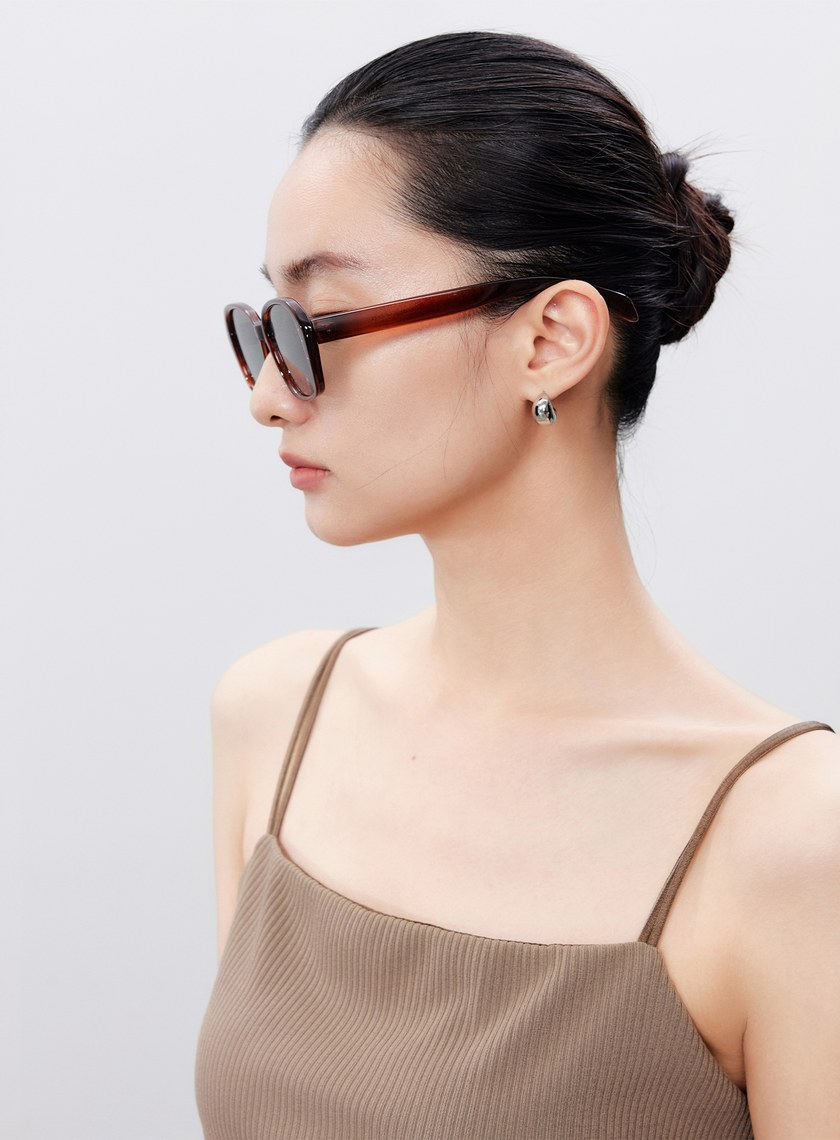 經典圓方框防曬墨鏡