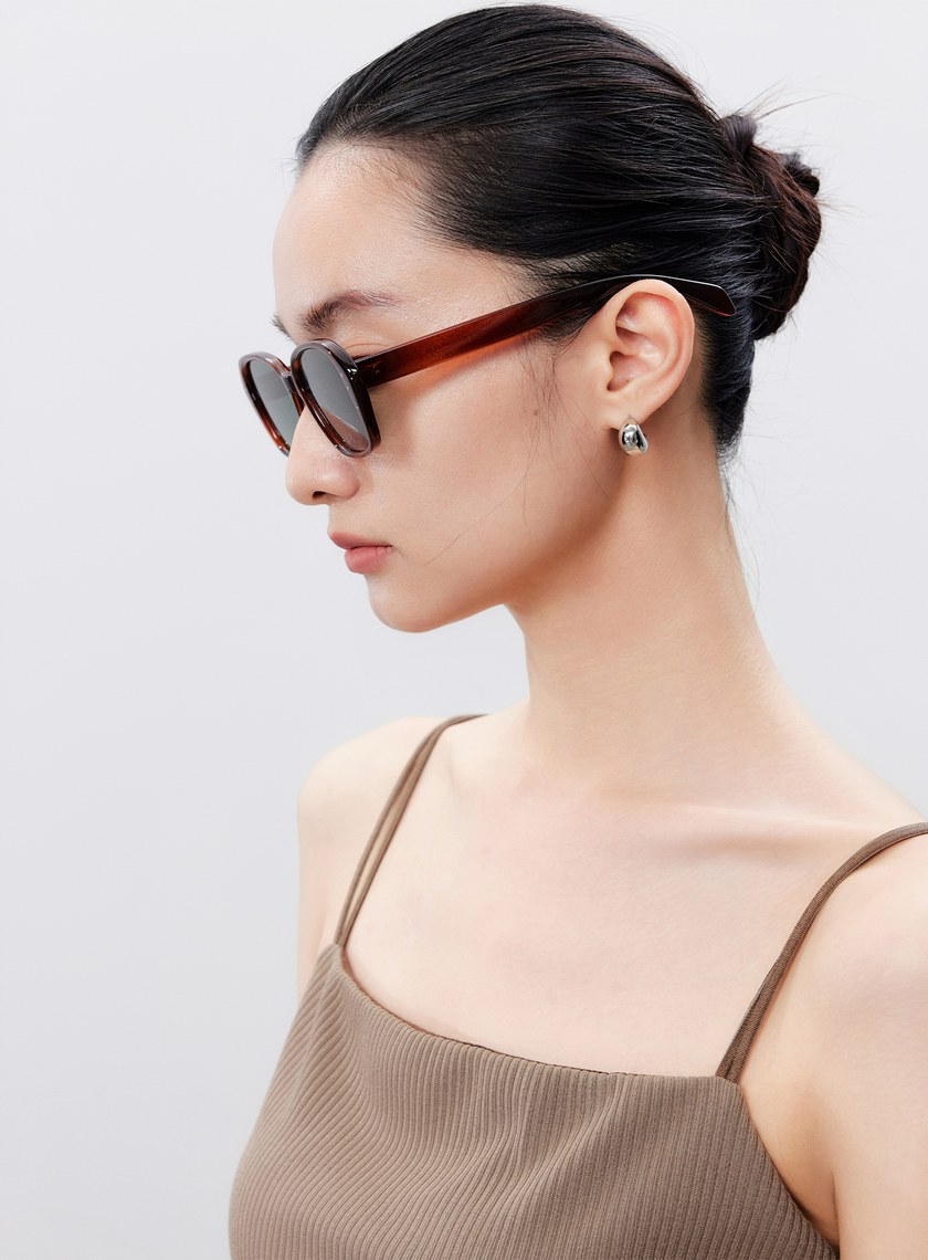 經典圓方框防曬墨鏡