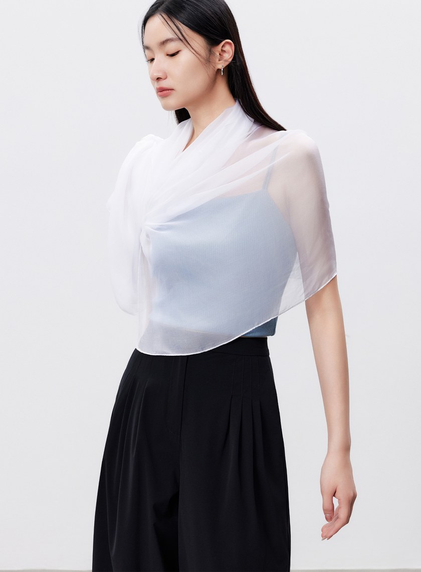 真絲柔感披肩圍巾