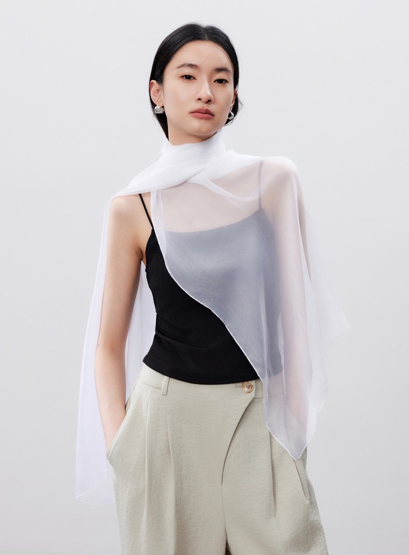 真絲柔感披肩圍巾