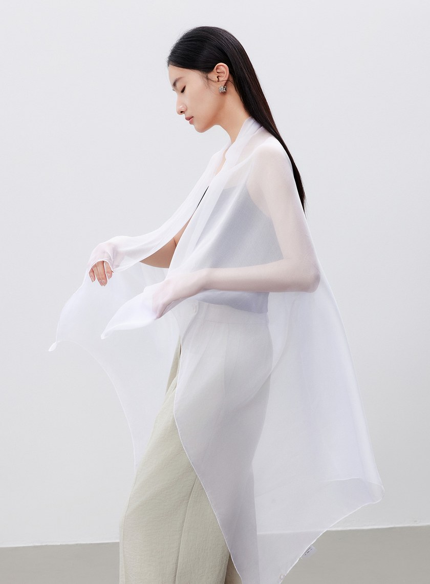 真絲柔感披肩圍巾