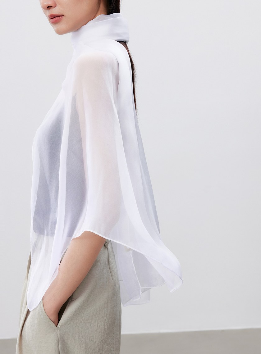 真絲柔感披肩圍巾