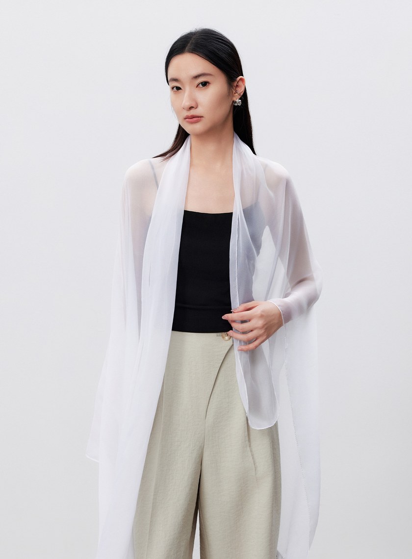 真絲柔感披肩圍巾