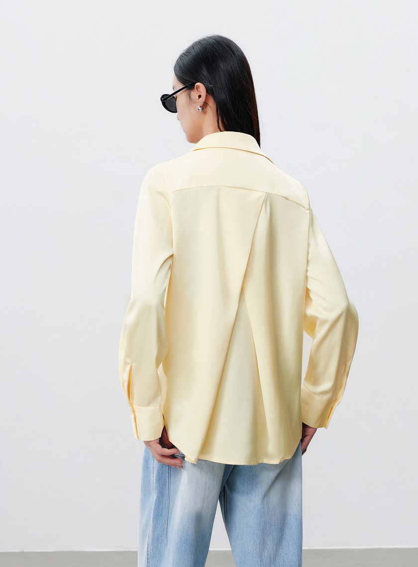 高級珠光感半門襟百搭襯衫