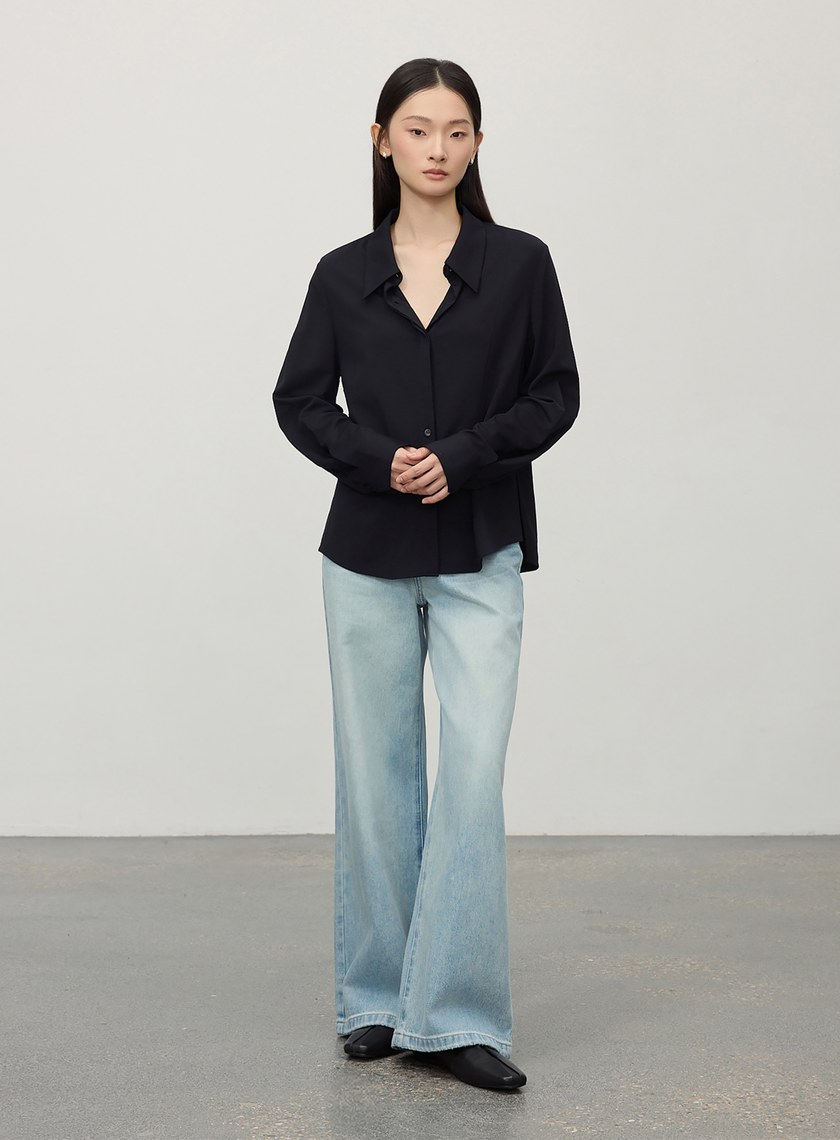 經典百搭側開叉襯衫