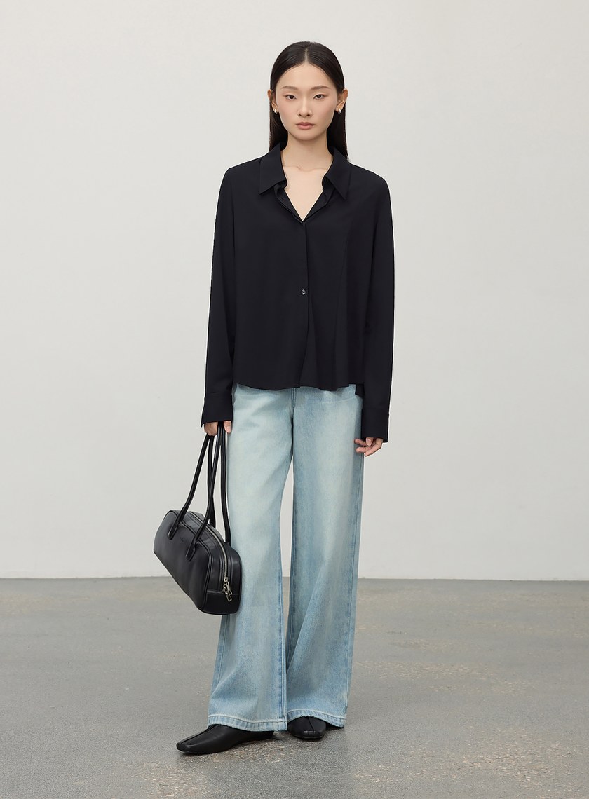經典百搭側開叉襯衫