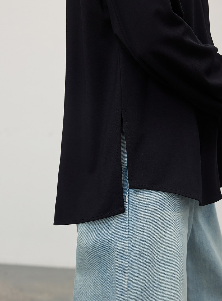 經典百搭側開叉襯衫