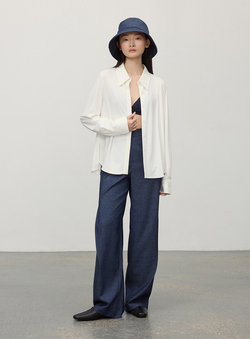 經典百搭側開叉襯衫