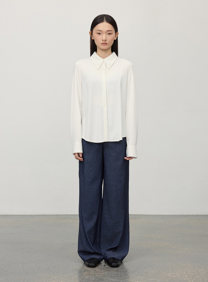 經典百搭側開叉襯衫