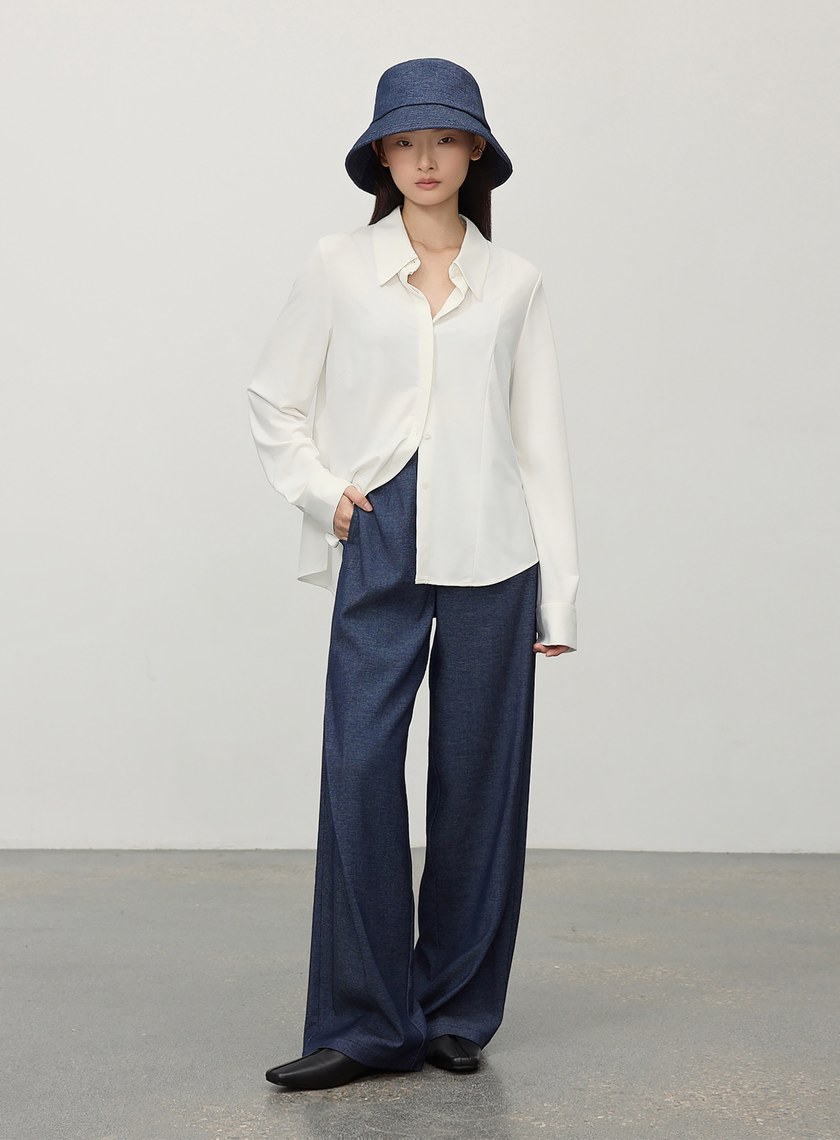 經典百搭側開叉襯衫