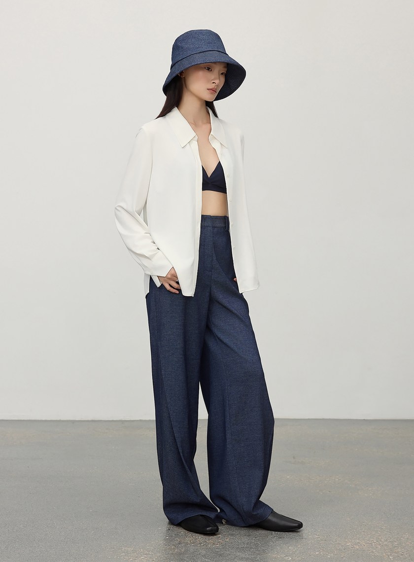 經典百搭側開叉襯衫