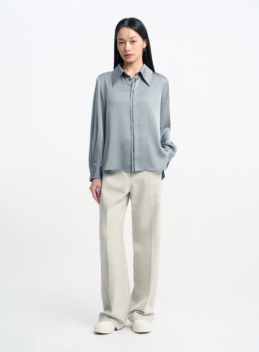 經典人字紋落地寬褲