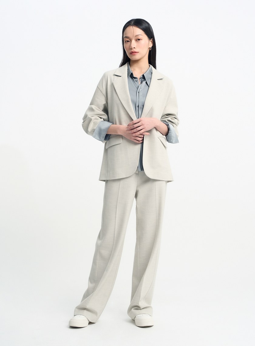 經典人字紋落地寬褲