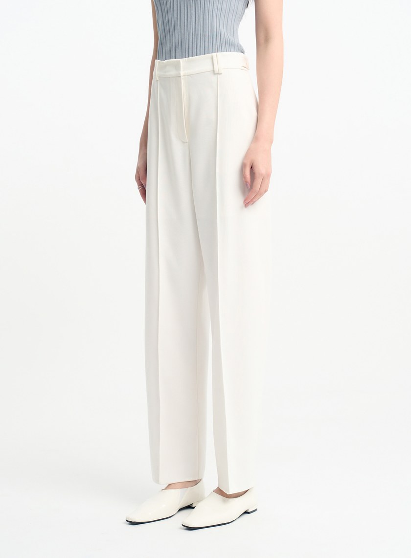 率性無側縫天絲羊毛九分褲