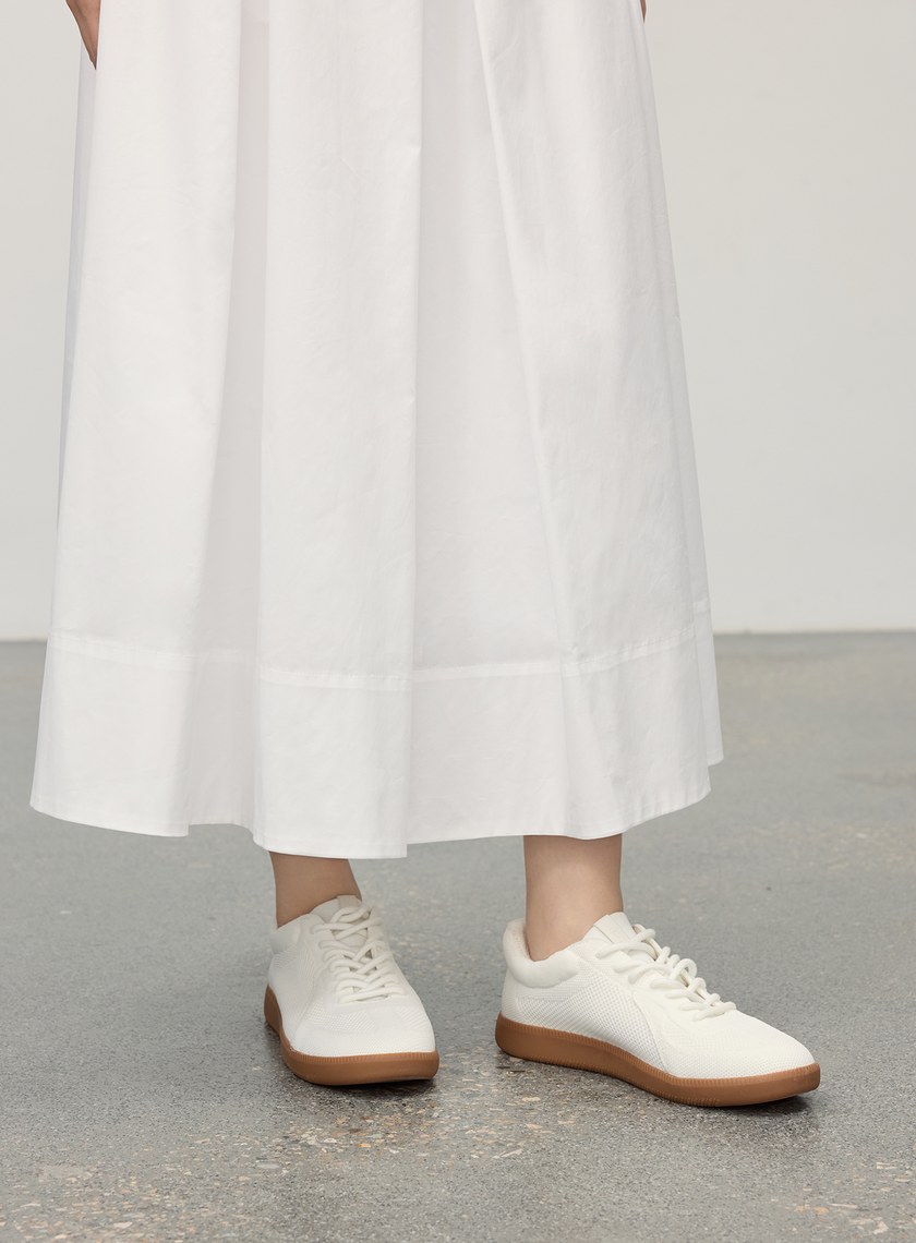 休閒異素材拼接吊帶洋裝