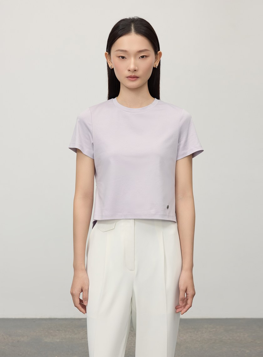 造型感後背系帶式短袖T恤