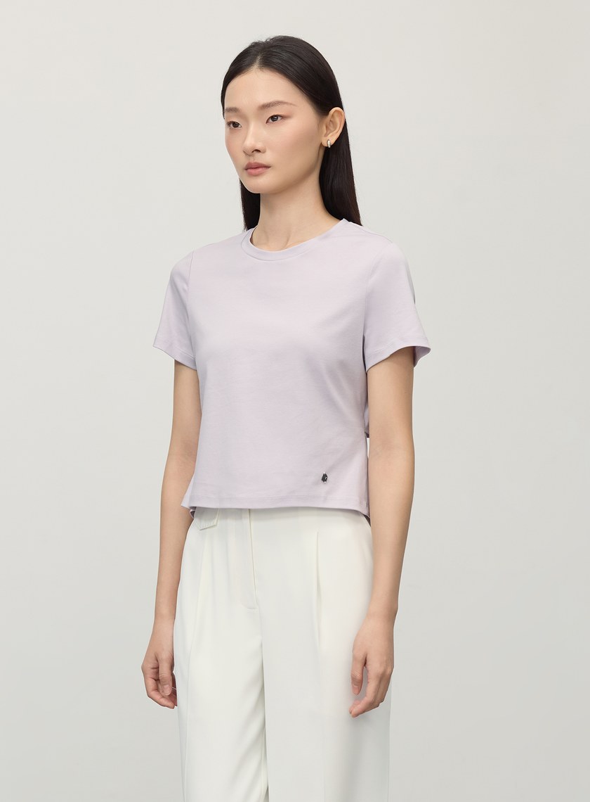 造型感後背系帶式短袖T恤