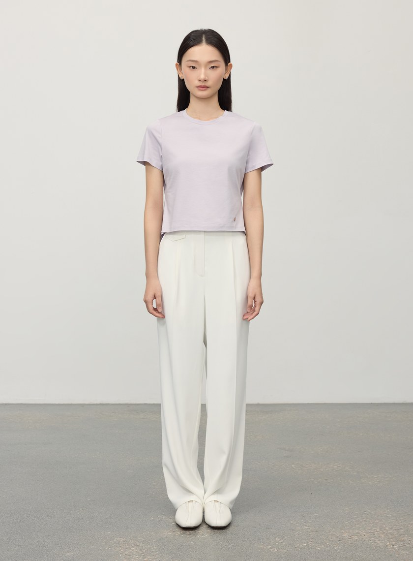 造型感後背系帶式短袖T恤