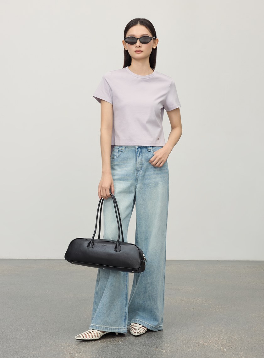 造型感後背系帶式短袖T恤