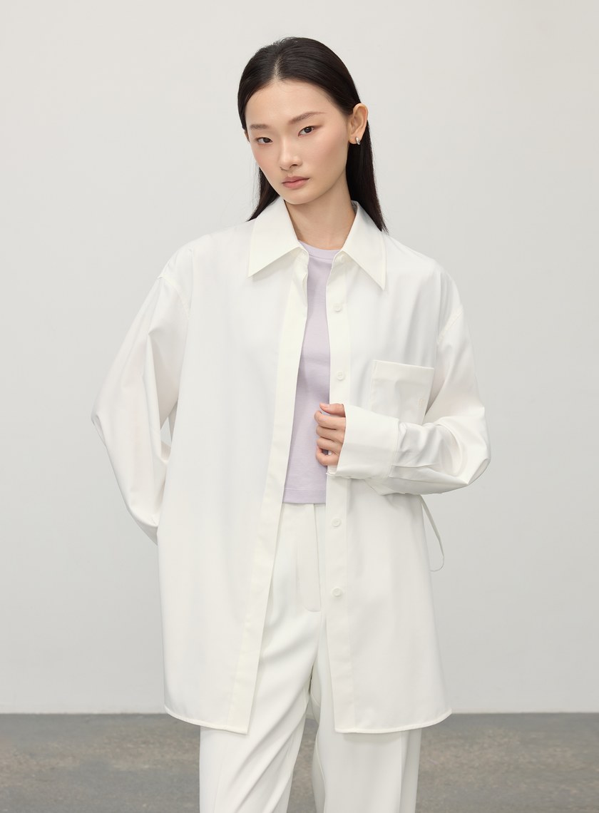 造型感後背系帶式短袖T恤