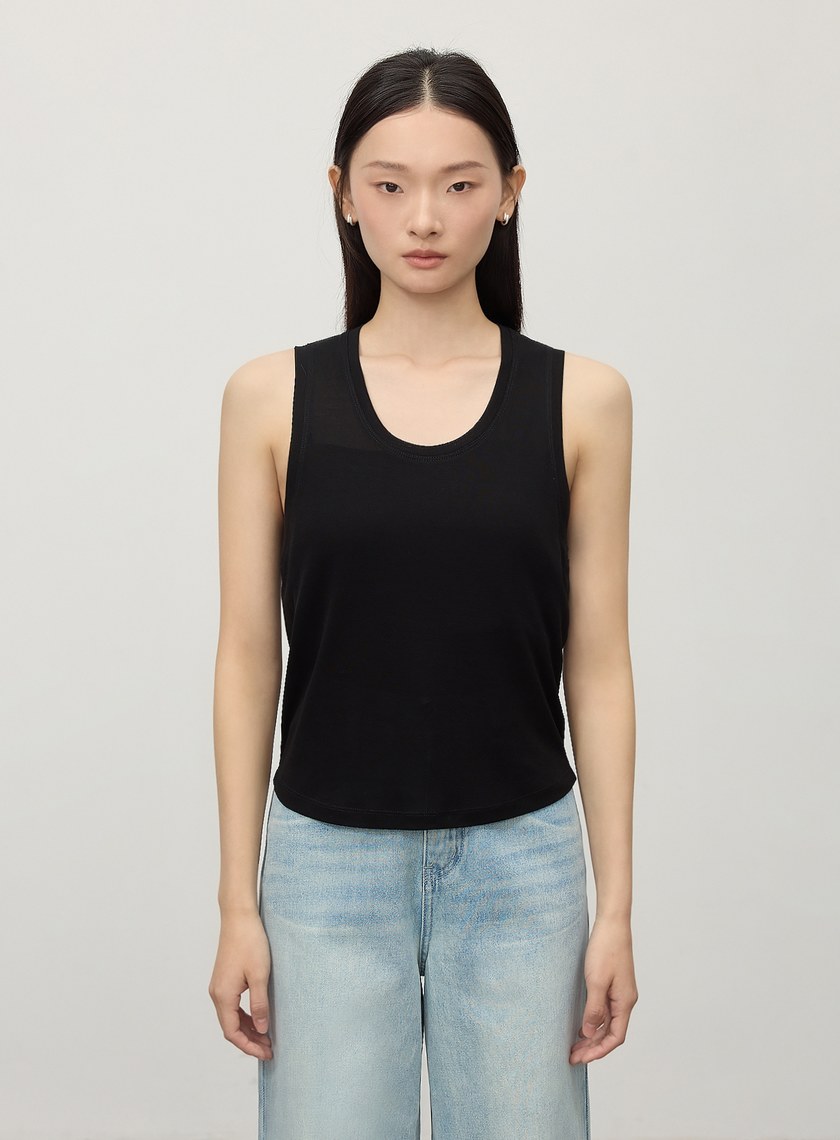 慵懶感微透天絲背心