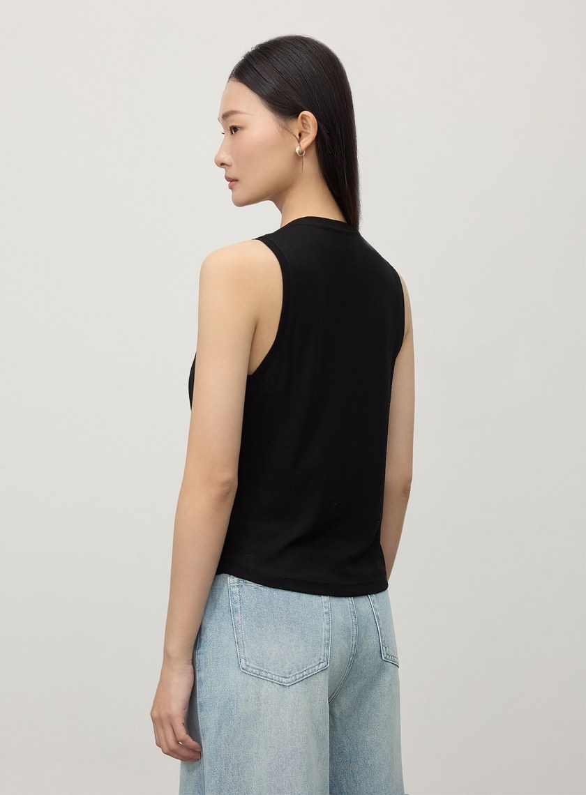 慵懶感微透天絲背心