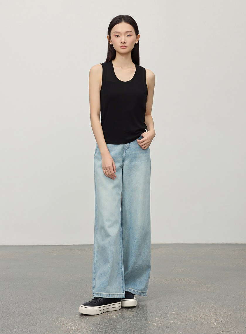 慵懶感微透天絲背心