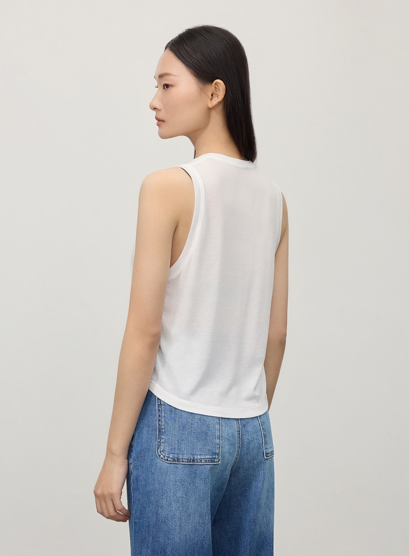 慵懶感微透天絲背心